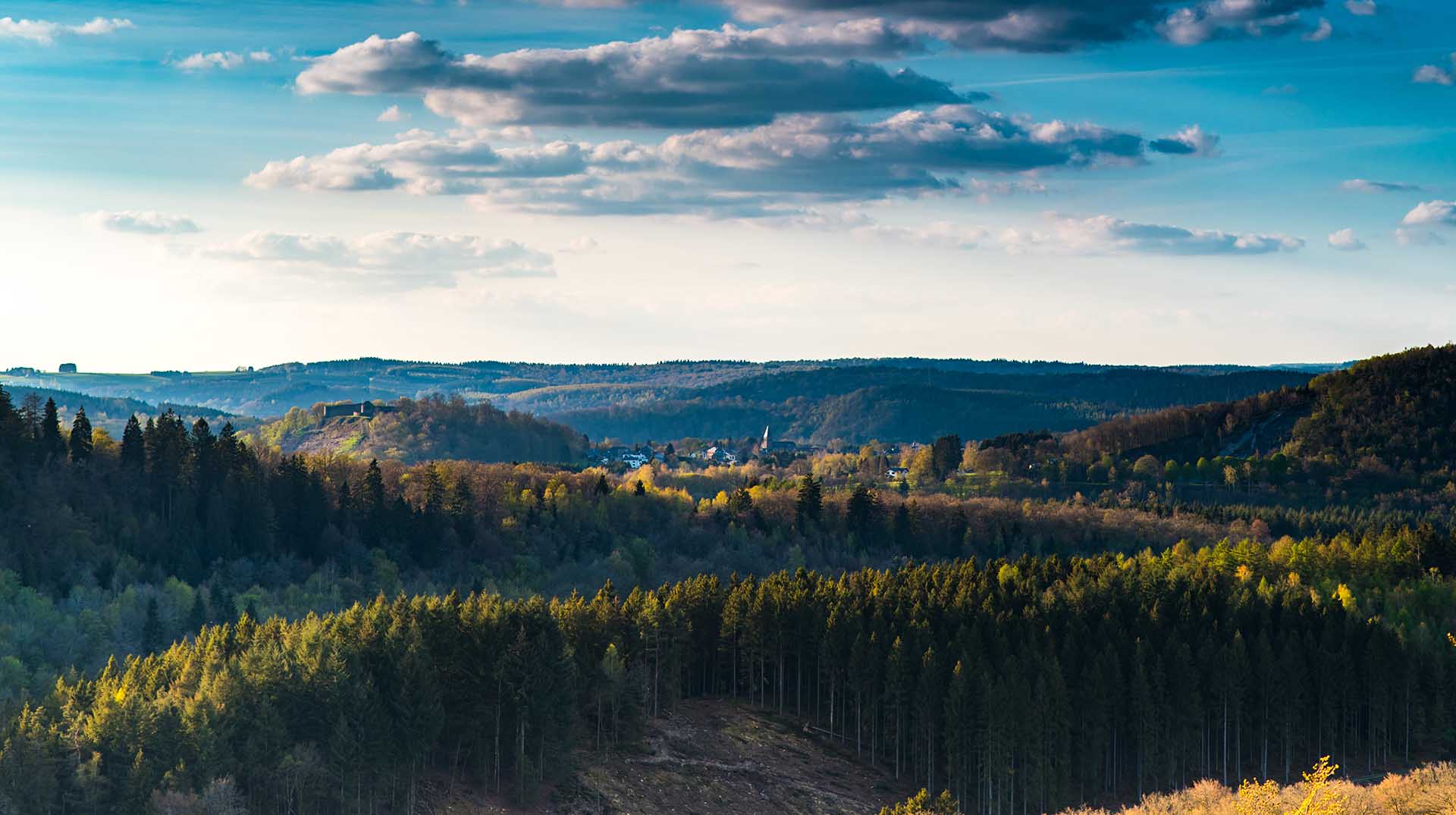 Vue du gîte sur le château d'Herbeumont
